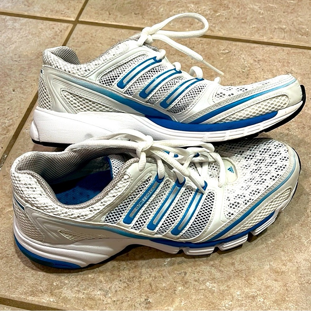 Size 8 Adidas Climacool White and Blue Mesh Athletic Shoes Women’s EUC